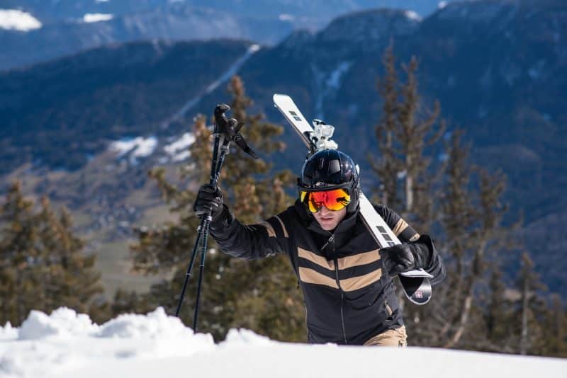 Casque de ski intégré avec lunettes, sports de neige en plein air