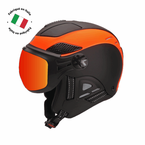 CASQUE VISIERE LOUNA II VENTURY Touchy - BLACK ORANGE