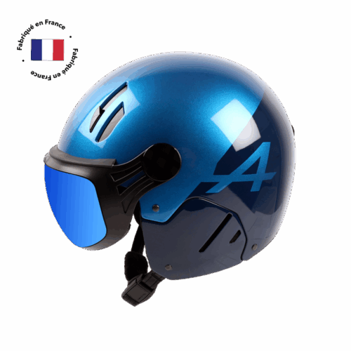 CASQUE MAJOR CARBONE VISIERE ALPINE - BLEU ALPINE BRILLANT