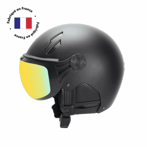 CASQUE FRANCAIS MAJOR VISIERE - NOIR MAT NACRE