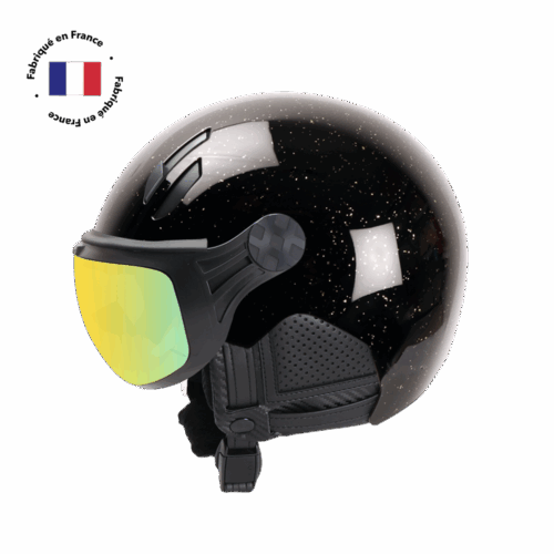 CASQUE FRANCAIS MAJOR VISIERE INFINITE - NOIR FEUILLES D'OR