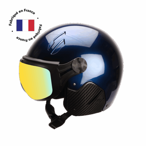 CASQUE MAJOR CARBONE VISIERE INFINITE - BLEU PROFOND NACRE