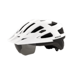 Casque vélo blanc polyvalent avec visière amovible