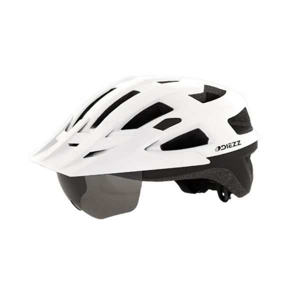 Casque vélo blanc polyvalent avec visière amovible