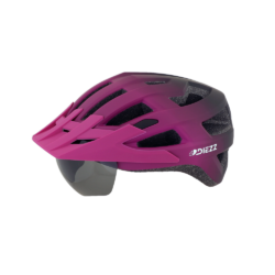 Casque vélo violet avec visière pour ville et chemins, adapté vélo électrique